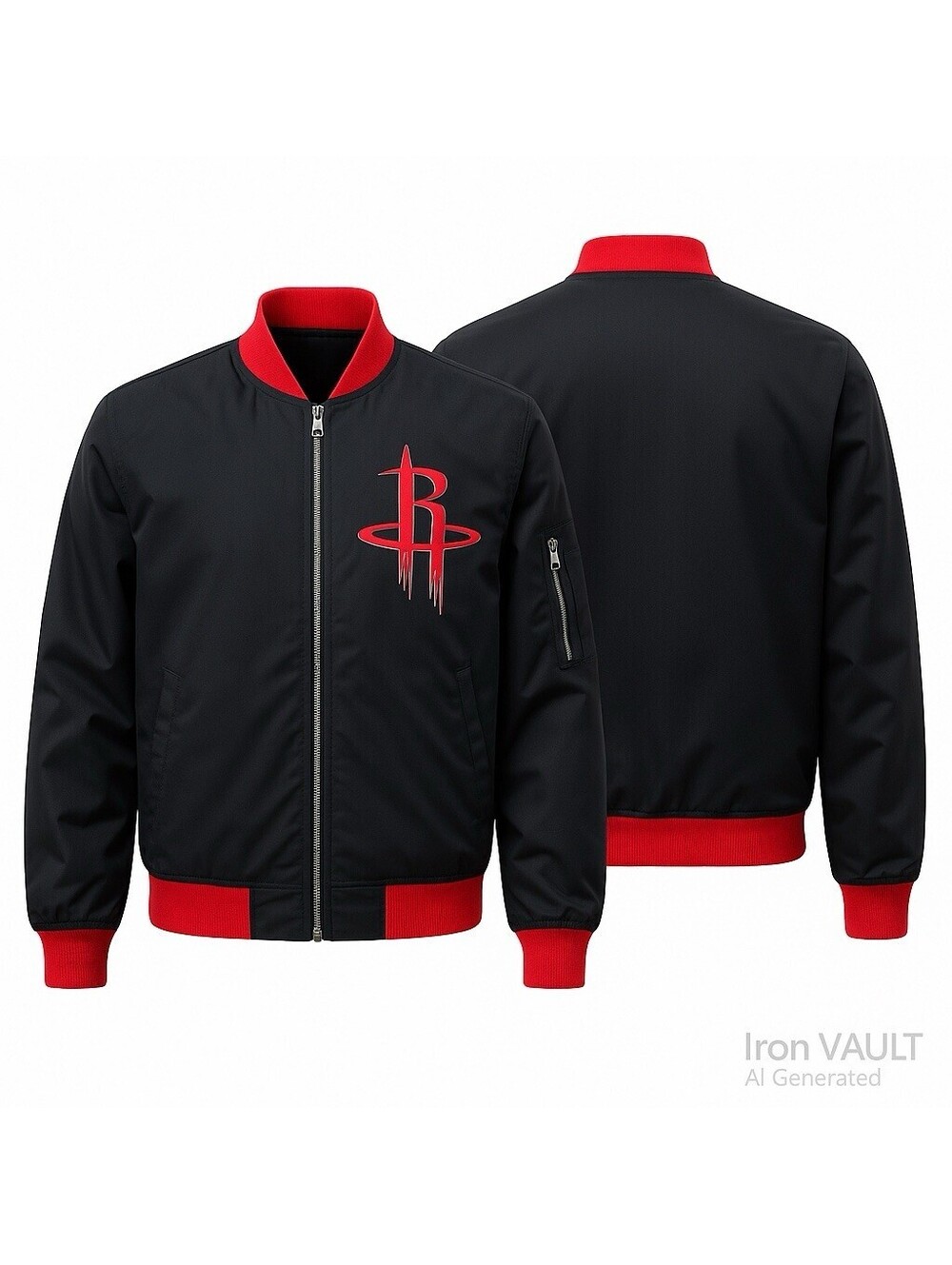 Houston Rockets Bomber Jacket Black/Red Medium NBA Official Licensed